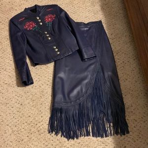 Continental leather fashion, rodeo western outfit